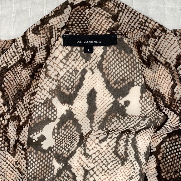 Snake print kimono open front quarter sleeves - Picture 2 of 3